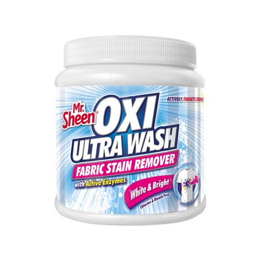 Mr Sheen Oxi Ultra Wash White & Bright Fabric Stain Remover 400g Tub