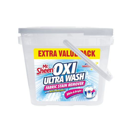 Mr Sheen Oxi Ultra Wash Fabric Stain Remover Extra Value Pack 1.6kg – White & Bright