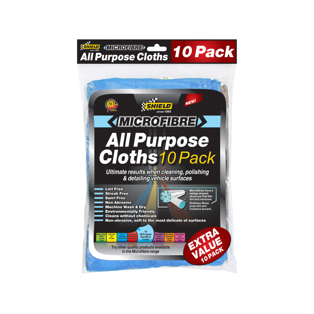 Shield MicroFibre All Purpose Cloths 10 Pack