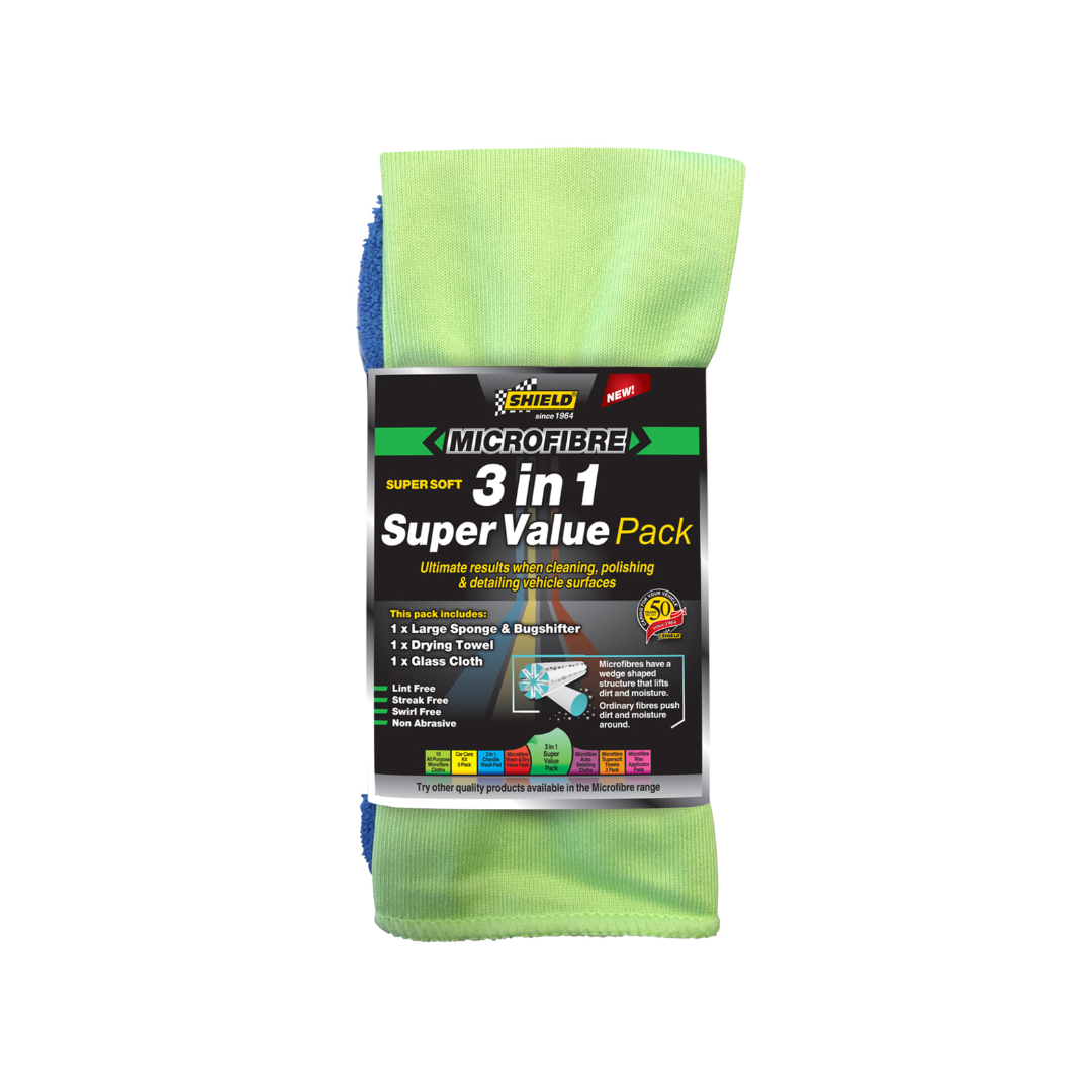 Shield MicroFibre 3 in 1 Super Value Kit