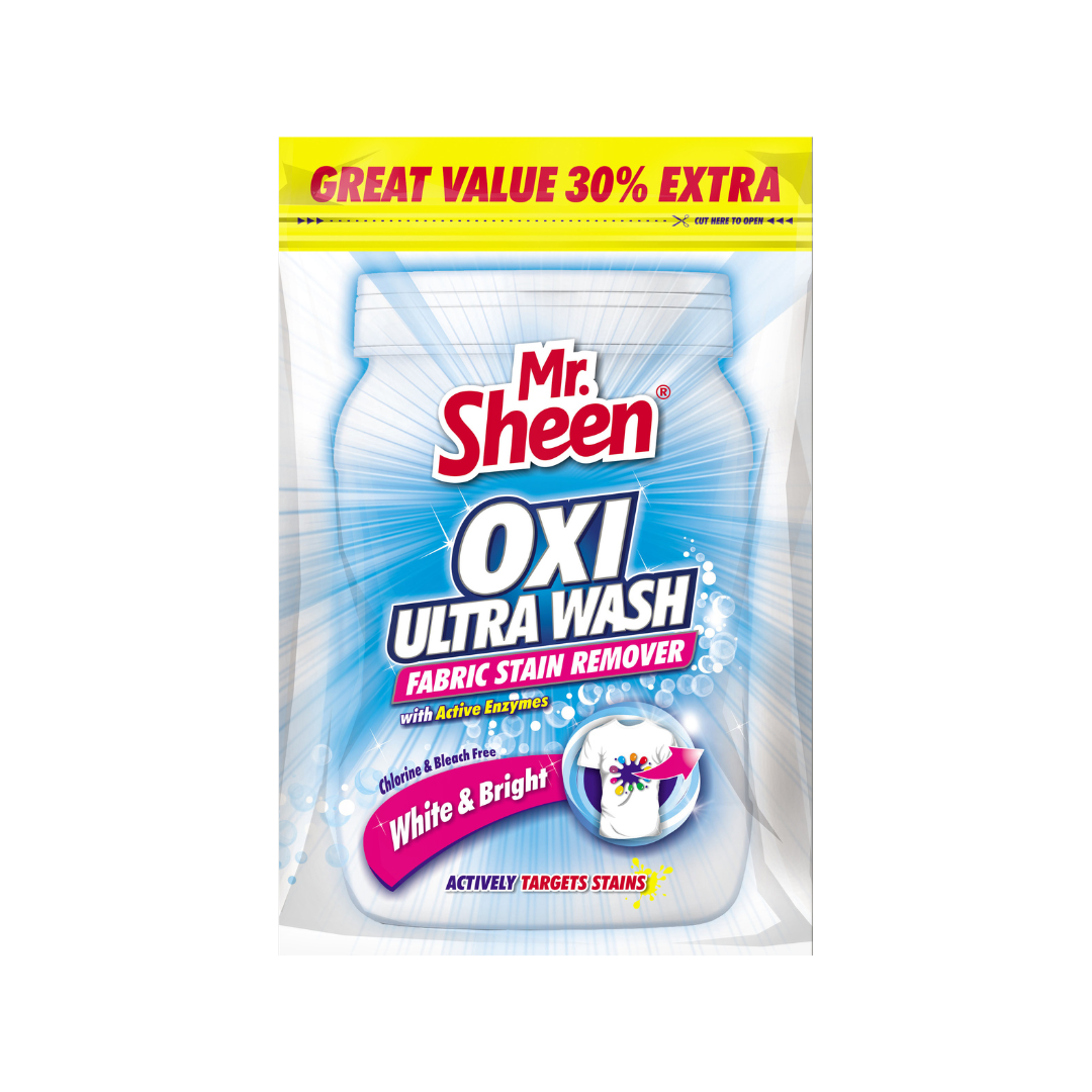 Mr Sheen Oxi Ultra Wash White & Bright Fabric Stain Remover 520g